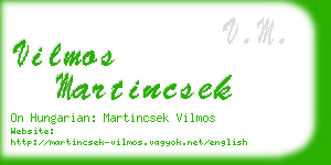 vilmos martincsek business card